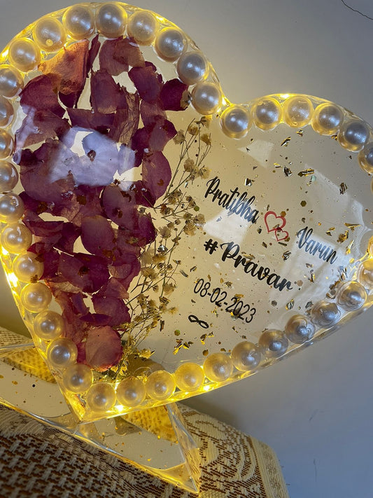 Romantic Reflections: Pearl Resin Flower Preservation Frame