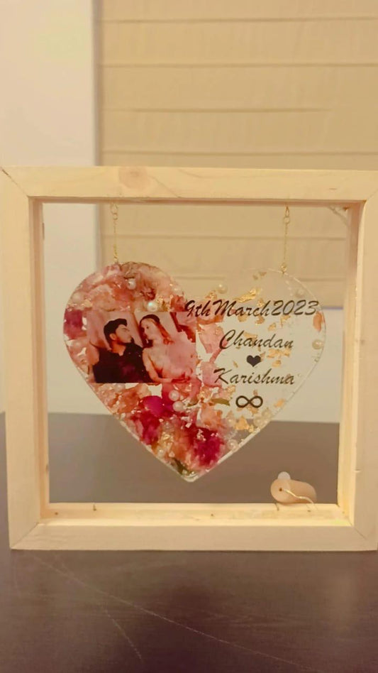 Celestial Connection Resin Heart Hanging Frame