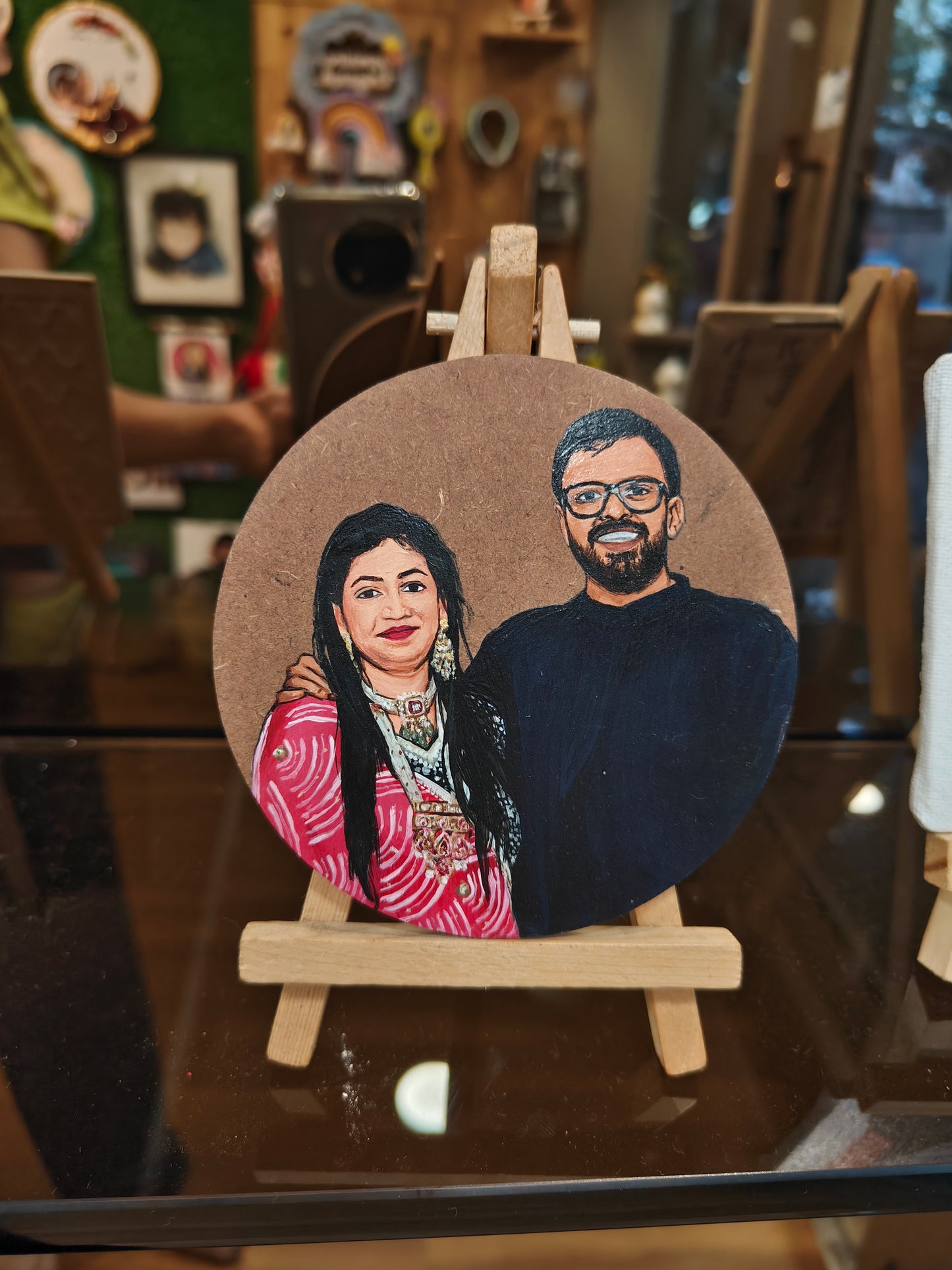 Together in Tradition: A Hand-Painted Portrait