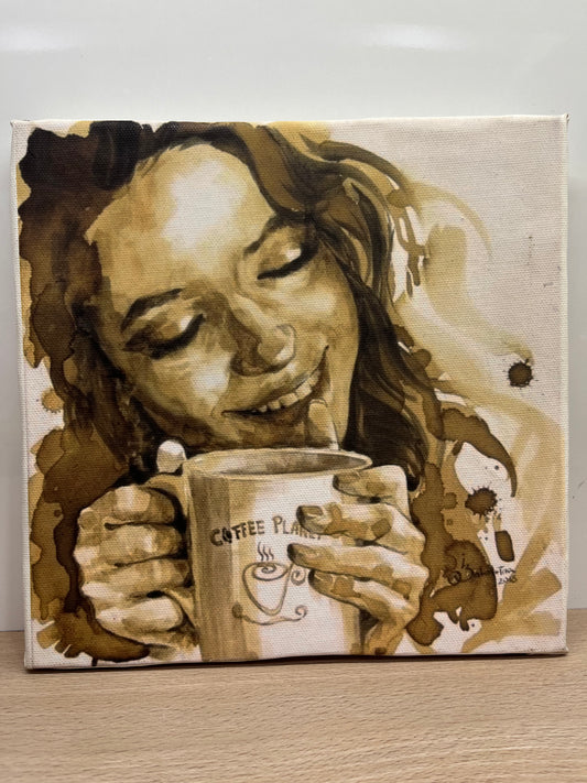 Brewed Essence Coffee Painting Portrait