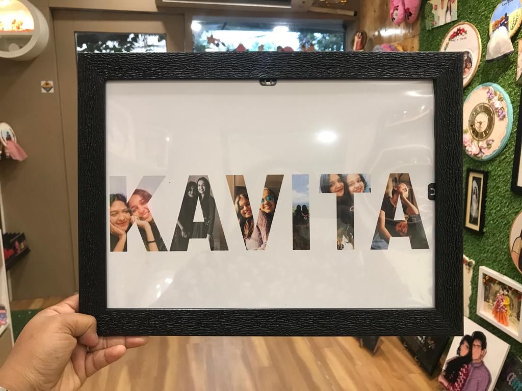 Customized Name photo frame multiple photos inside name