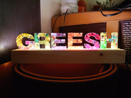 Resin Name Lamp