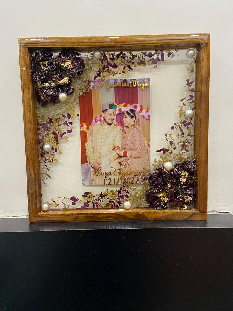 Everlasting Embrace Varmala  preservation Resin Frame