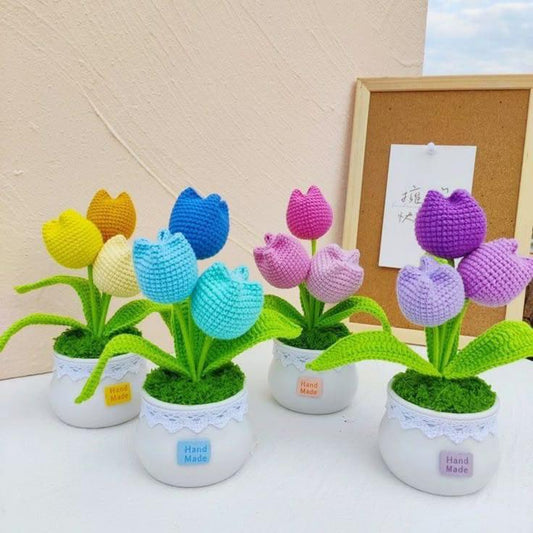 Crochet Tulip Treasures Pot Set