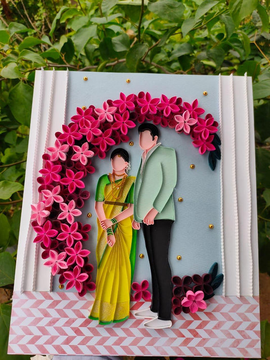 Ethereal Whimsy Quilling Wedding Portrait