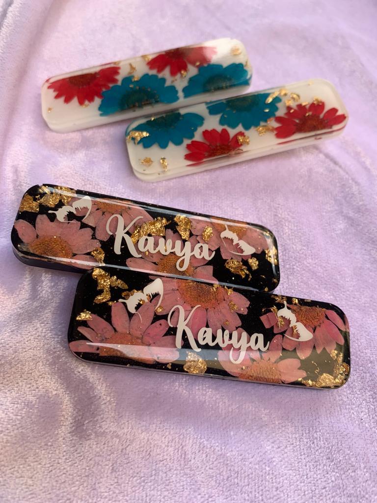 GlimmerBloom Resin Hair Clips