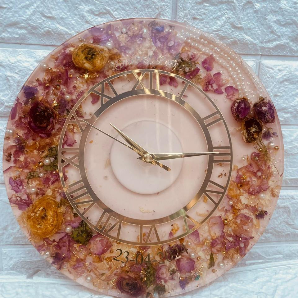 Timeless Blooms Resin Clock