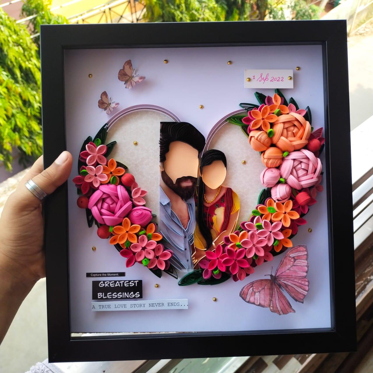 Quilling  Couple Portraits frame