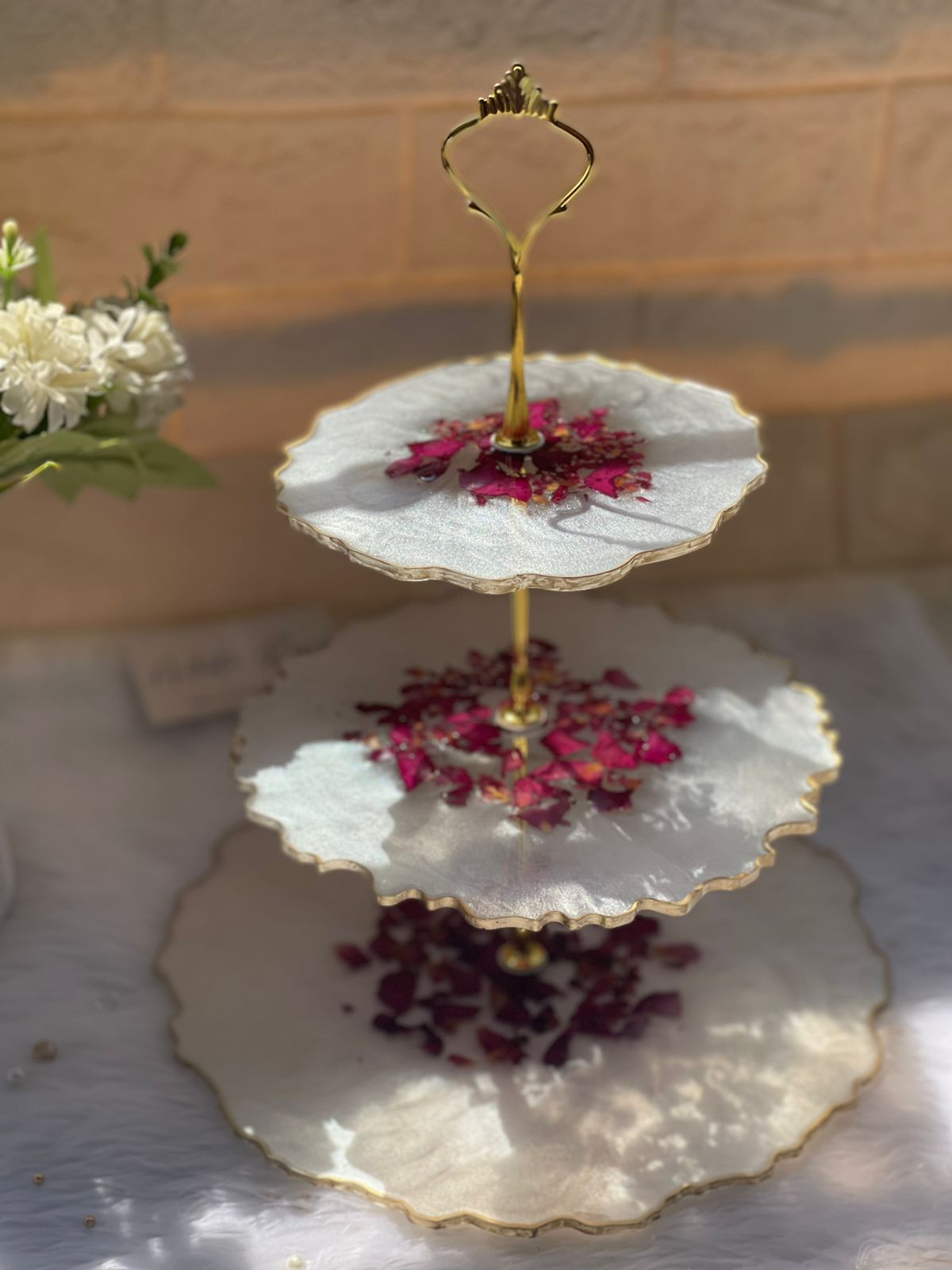 Tranquil Tiers Resin Cake Stand