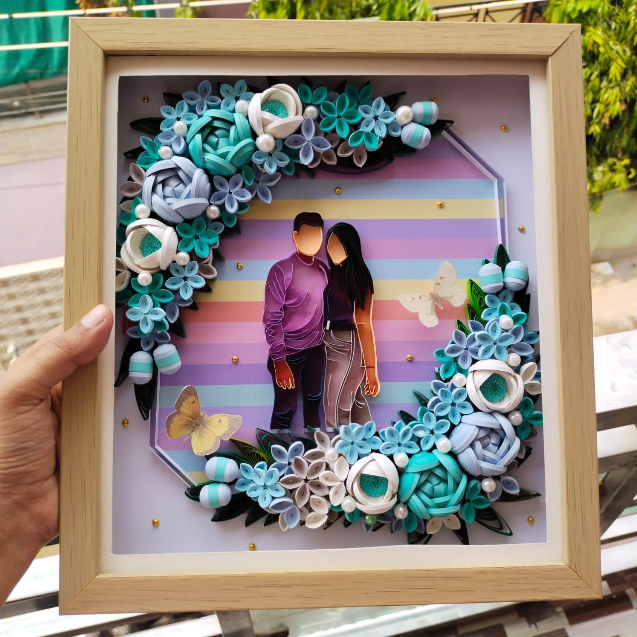 Handmade Quilling Blend Couple Art