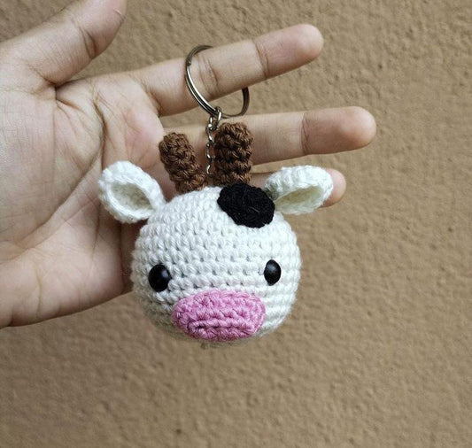 Moo Charm Crochet Key Ring