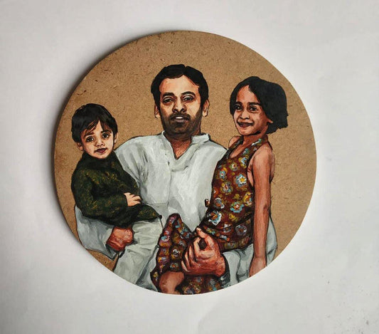 Family Ties Handpainted Portrait Disc