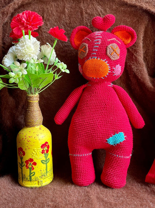 Blushing Blossom Crochet Teddy