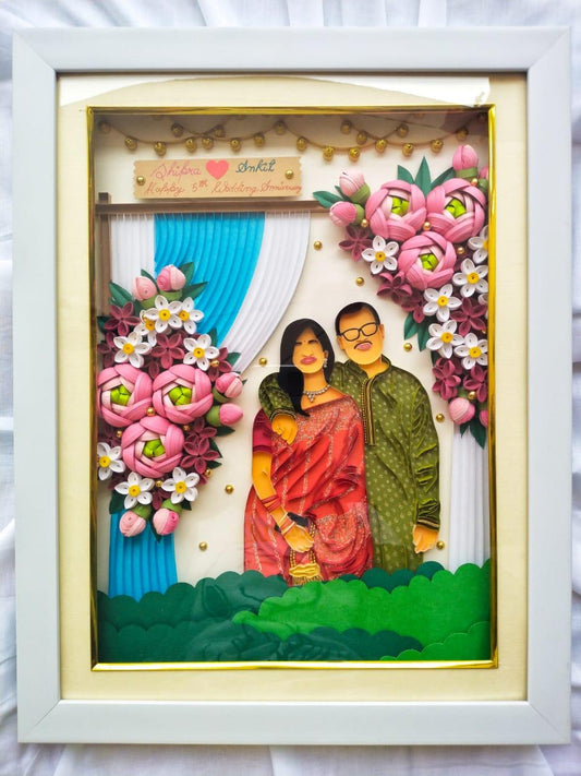 Handmade Quilling Tales Couples Portraits