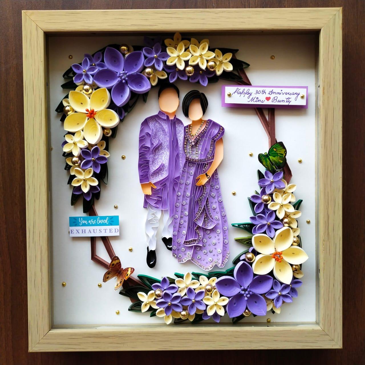 Couple LoveWing Quilling Portraits