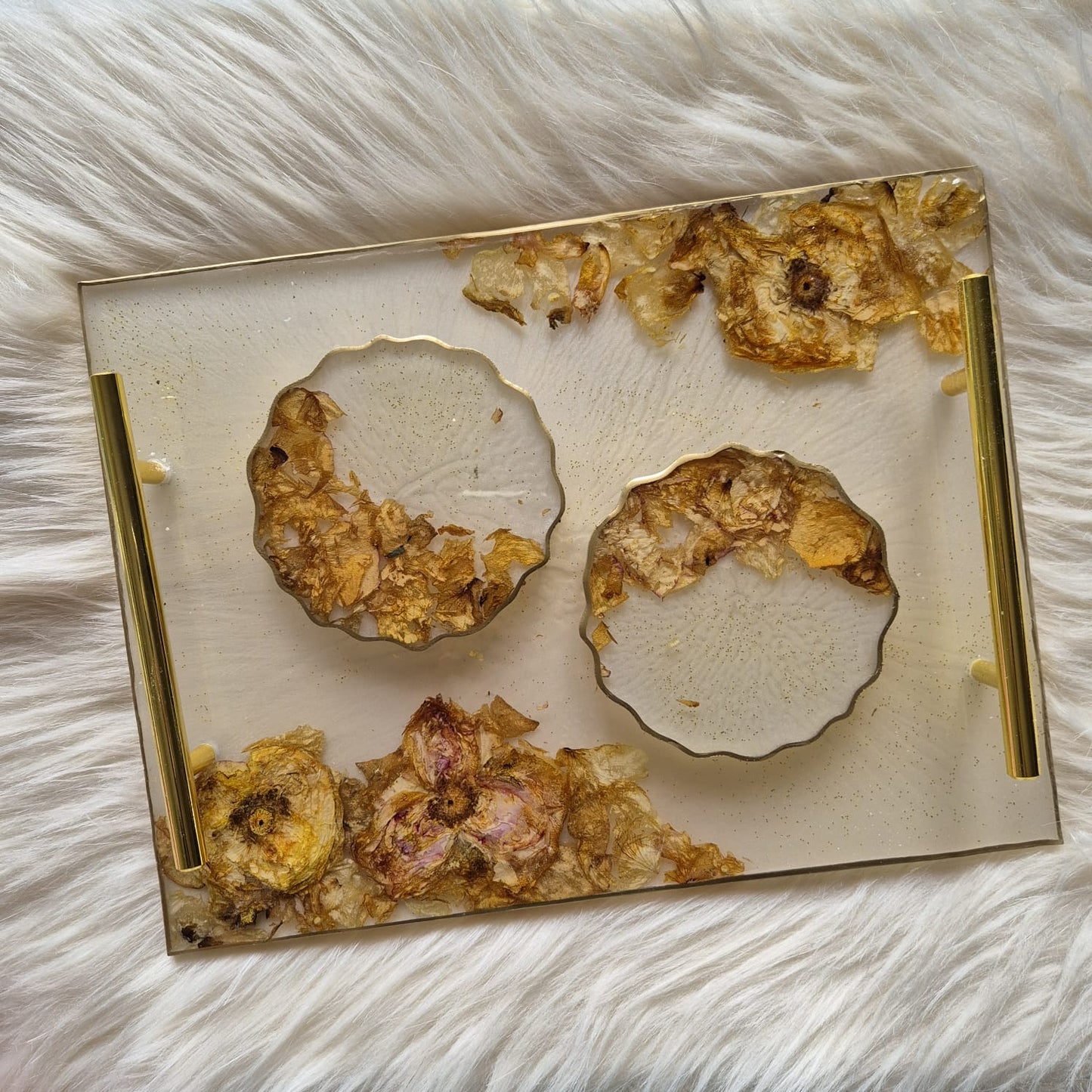 LuminousShore Tray & Coaster Set