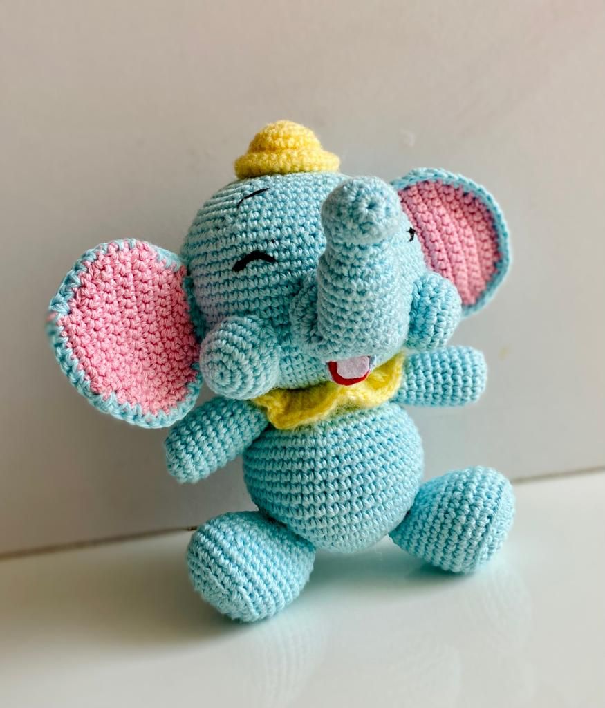 Crocheted Elephant Cuddle Buddy