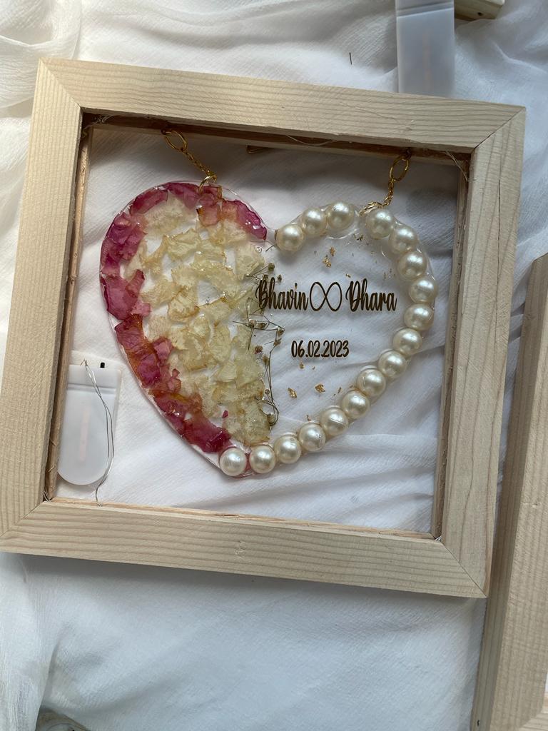 Handmade Heart Shaped resin hanging Frame