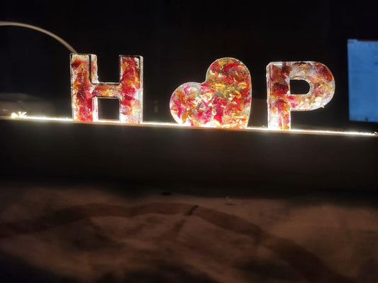Whimsical Gardens: Personalized Dried Flower Resin Name Letters with LED Stand